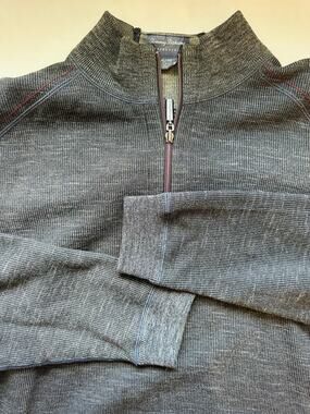 Tommy Bahama Men's Reversible Flipside 1/4 Zip Pullover Sweater Grey XL